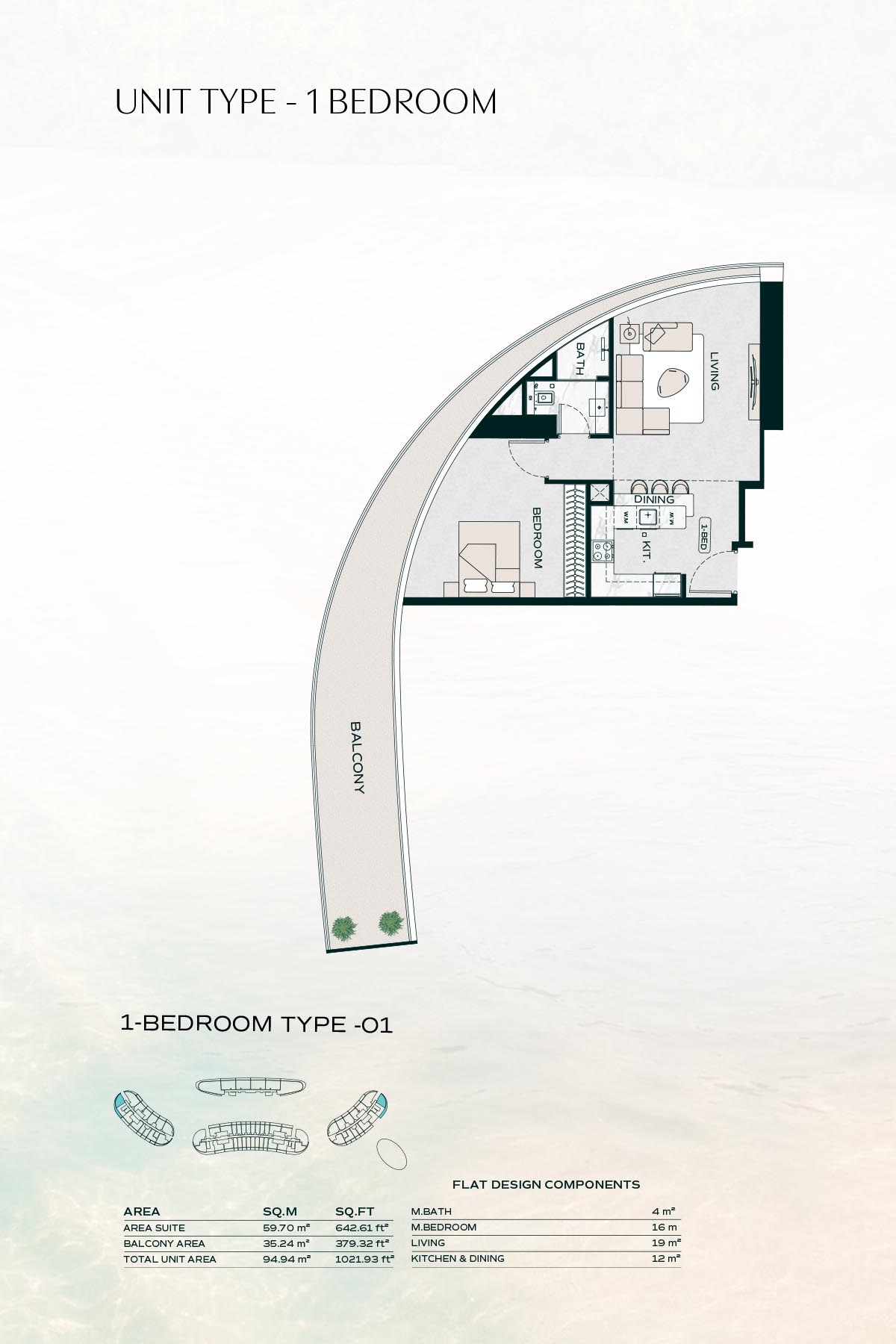1 bedroom Apartment - Floor 1